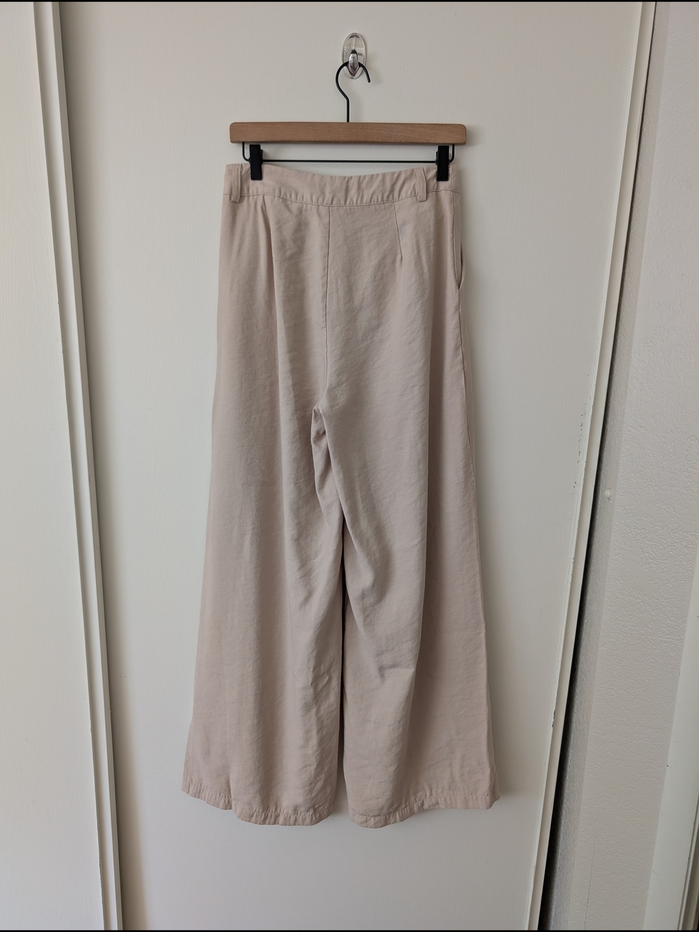 SNDYS Womens 6 Pleated High Waisted Wide Leg Trouser Pants Khaki Work Preppy - Picture 5 of 8